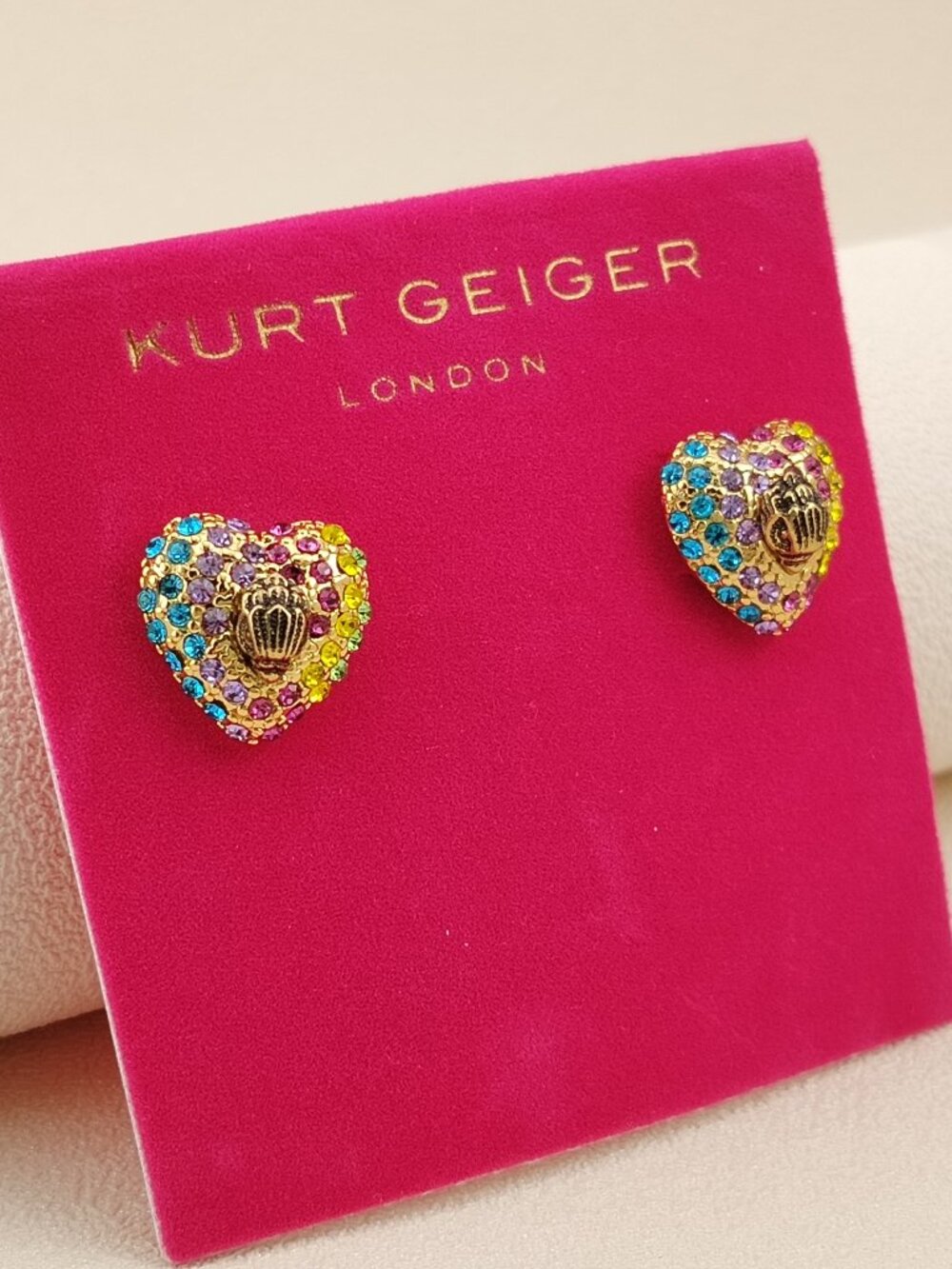 Kurt Geiger heart stud earrings